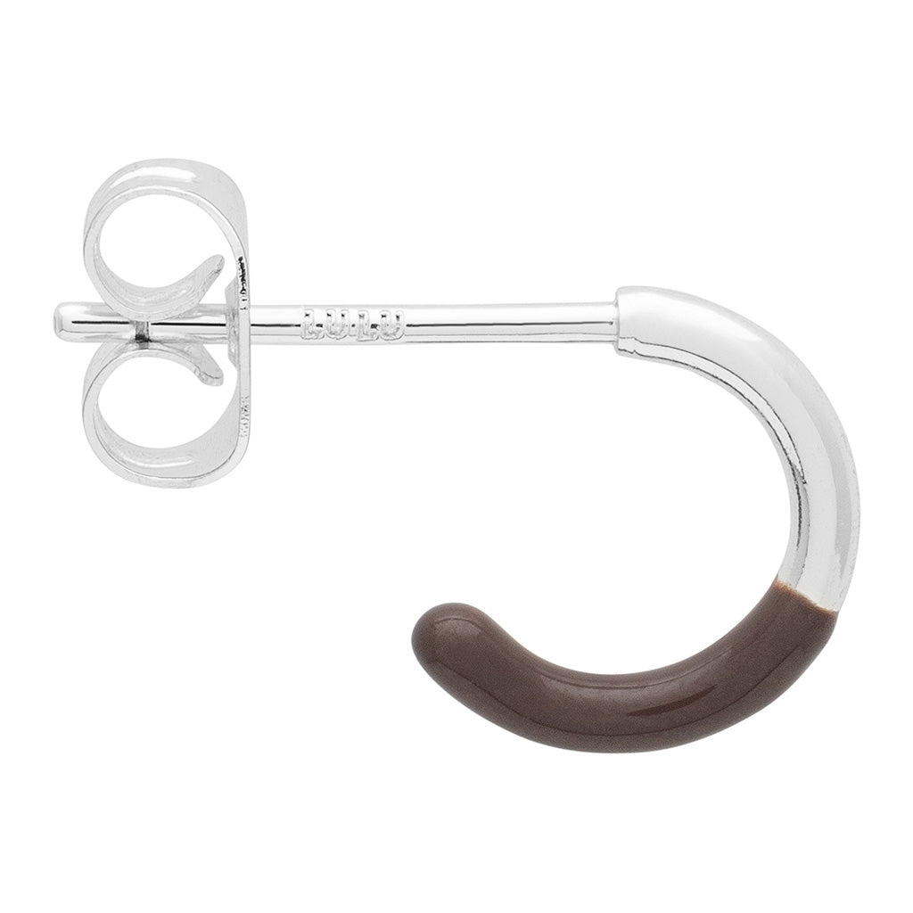 LULU Copenhagen Color Hoop Half Dip 1 stk forsølvet Hoops Cocoa Powder