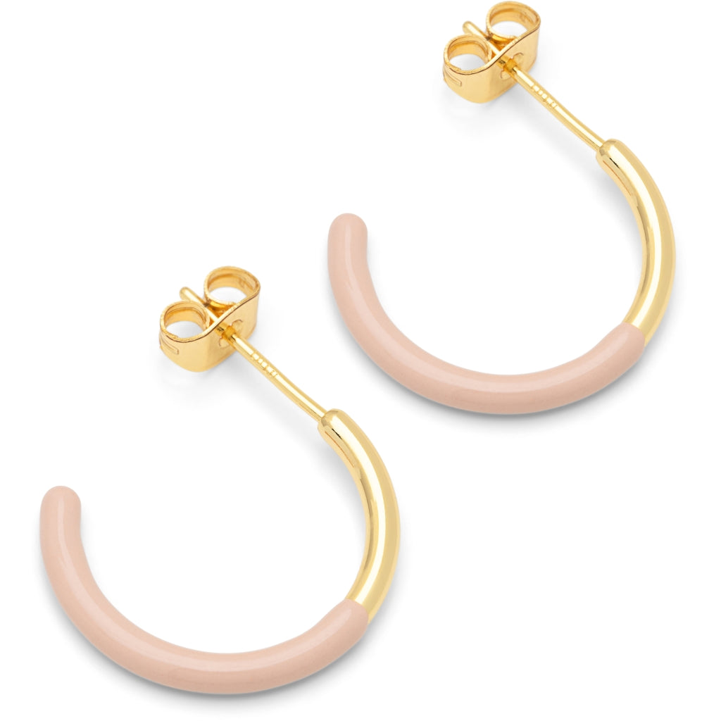 LULU Copenhagen Color Hoop half Dip Medium par - Forgyldt messing Hoops Dusty Peach
