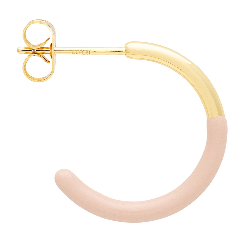 LULU Copenhagen Color Hoop half Dip Medium par - Forgyldt messing Hoops Dusty Peach