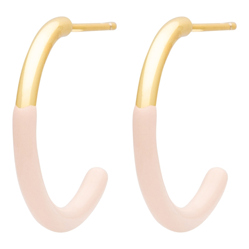 LULU Copenhagen Color Hoop half Dip Medium par - Forgyldt messing Hoops Dusty Peach