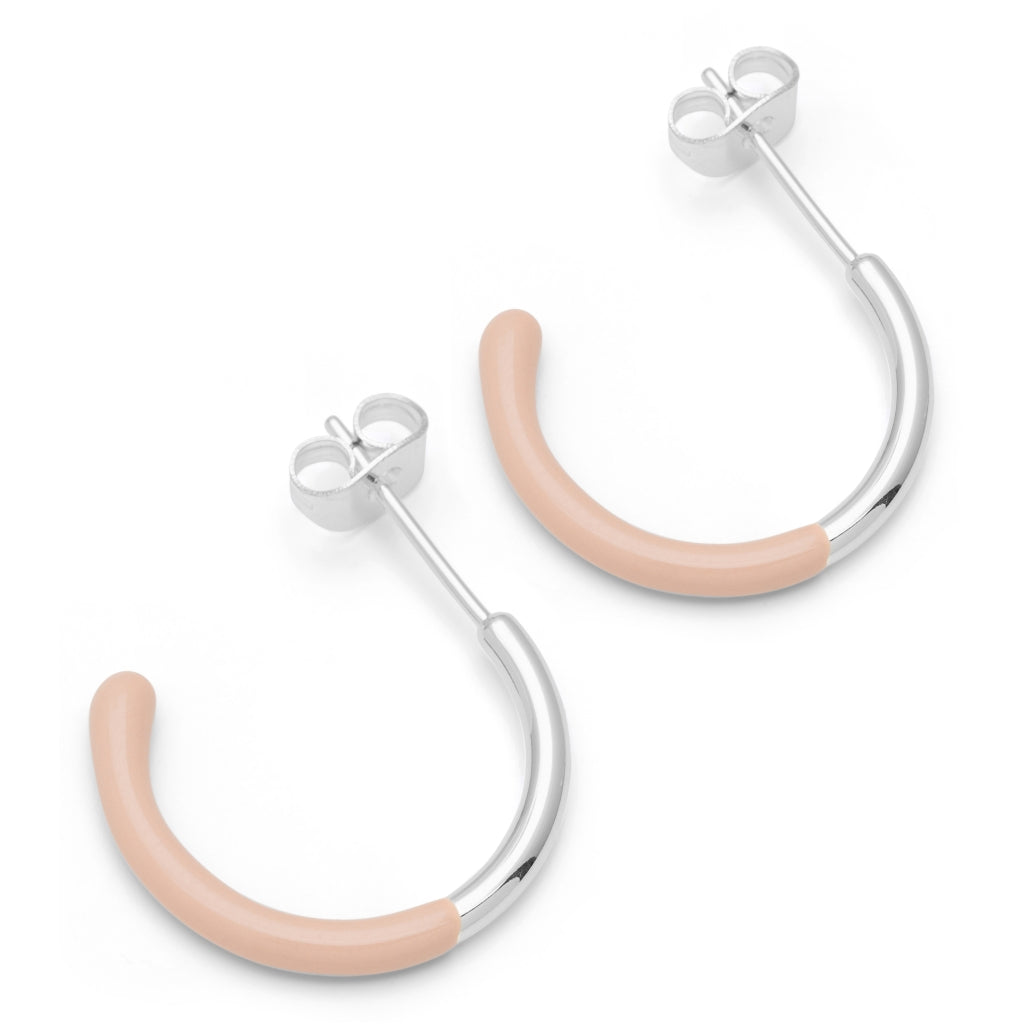 LULU Copenhagen Color Hoop half Dip Medium par - Forsølvet Hoops Dusty Peach