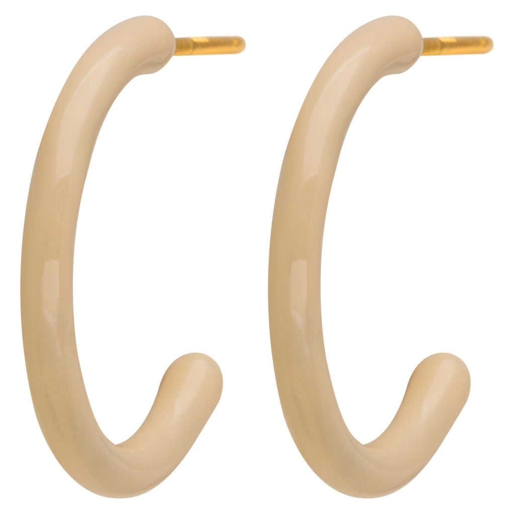 LULU Copenhagen Color Hoops Medium par Hoops Buttercream