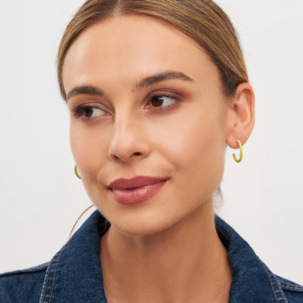 LULU Copenhagen Color Hoops Medium par Hoops Lime