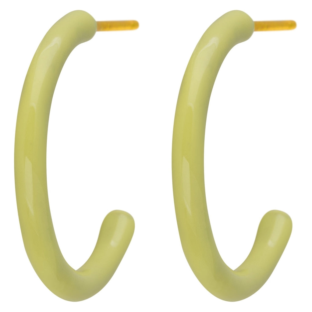 LULU Copenhagen Color Hoops Medium par Hoops Lime