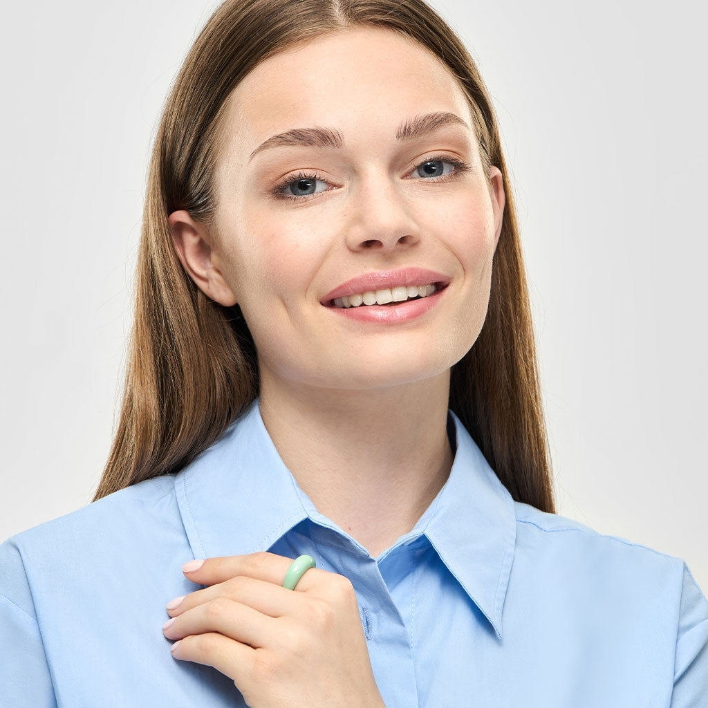 LULU Copenhagen Color Ring Chunky Rings Seasalt Green