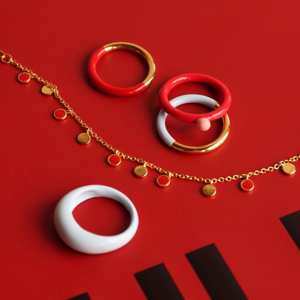 LULU Copenhagen Color Ring Chunky Rings Skyride Blue