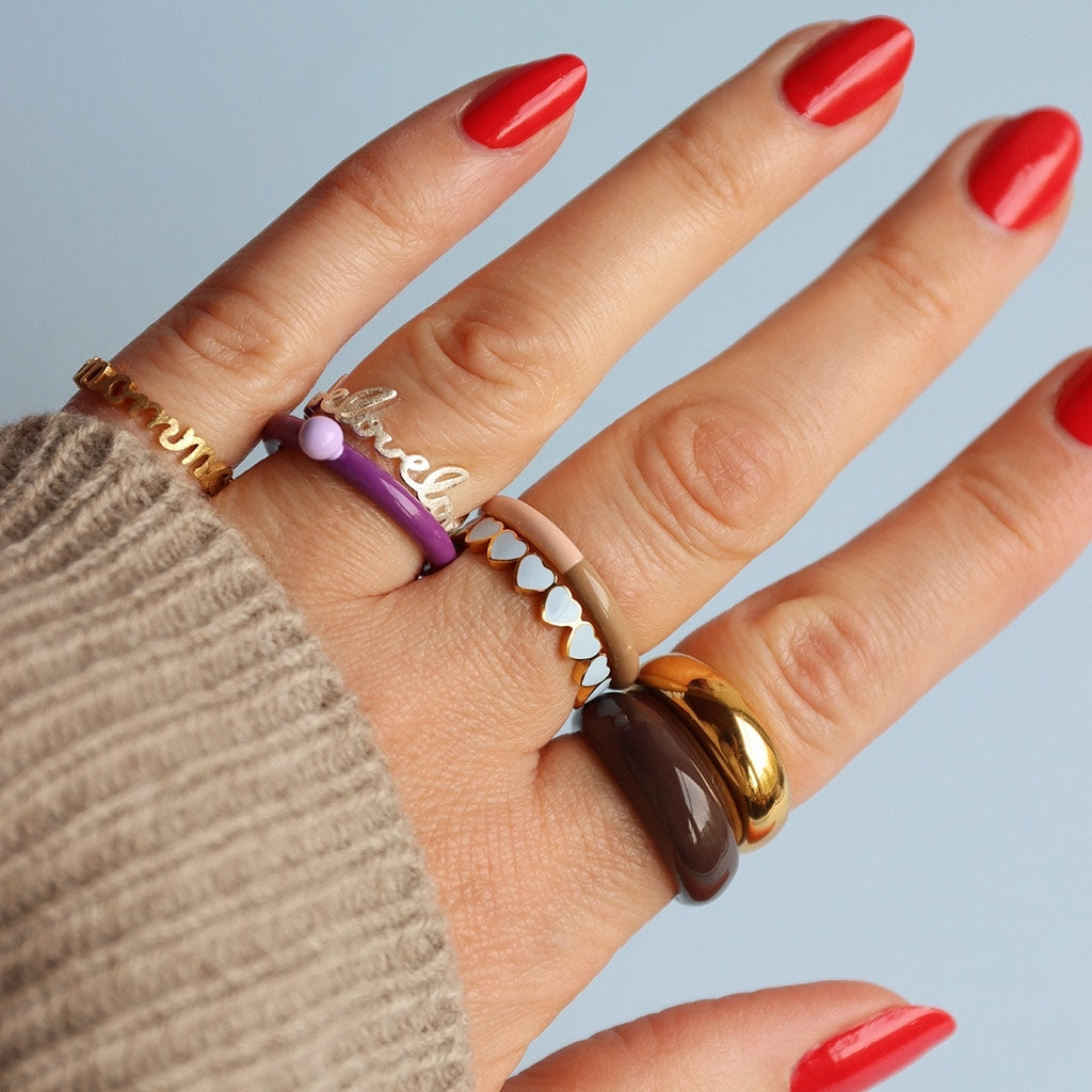 LULU Copenhagen Color Ring Chunky Rings Forgyldt