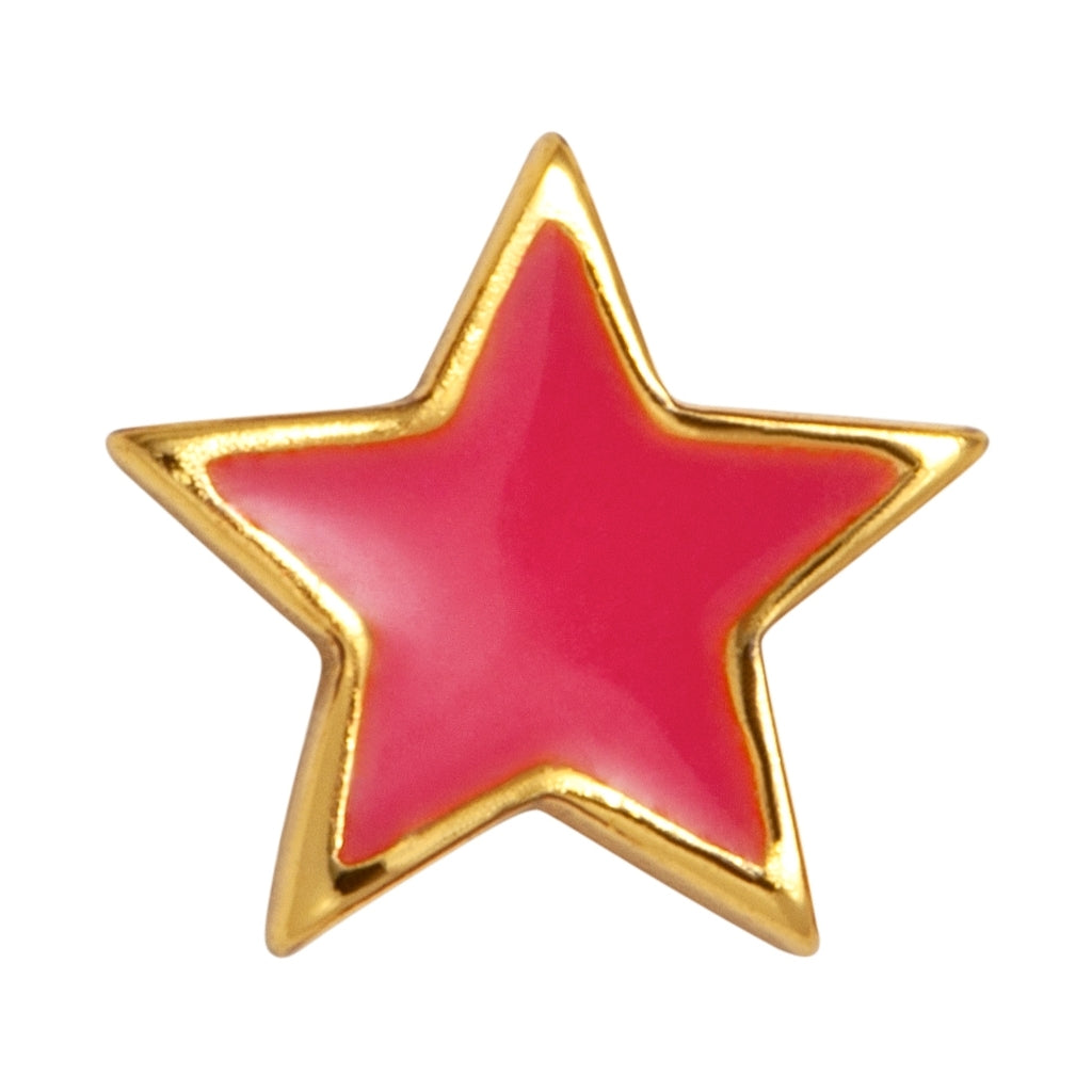 LULU Copenhagen Color Star ørering 1 stk forgyldt Ear stud, 1 pcs Pink