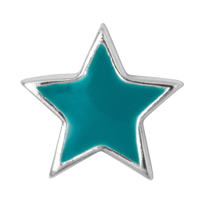 LULU Copenhagen Color Star 1 stk sølv Ear stud, 1 pcs Petrolium