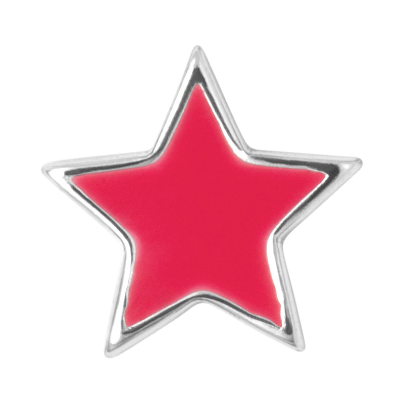 LULU Copenhagen Color Star 1 stk sølv Ear stud, 1 pcs Pink