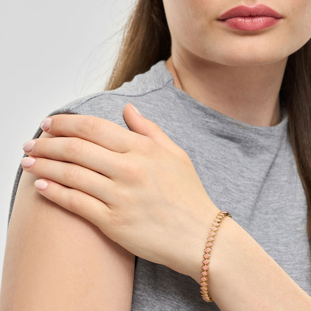 LULU Copenhagen Confetti Bangle - Forgyldt Bracelets Burnt Coral