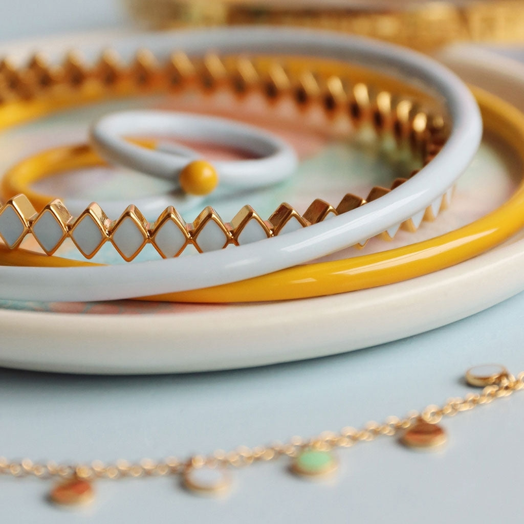 LULU Copenhagen Confetti Bangle - Forgyldt Bracelets Skyride Blue