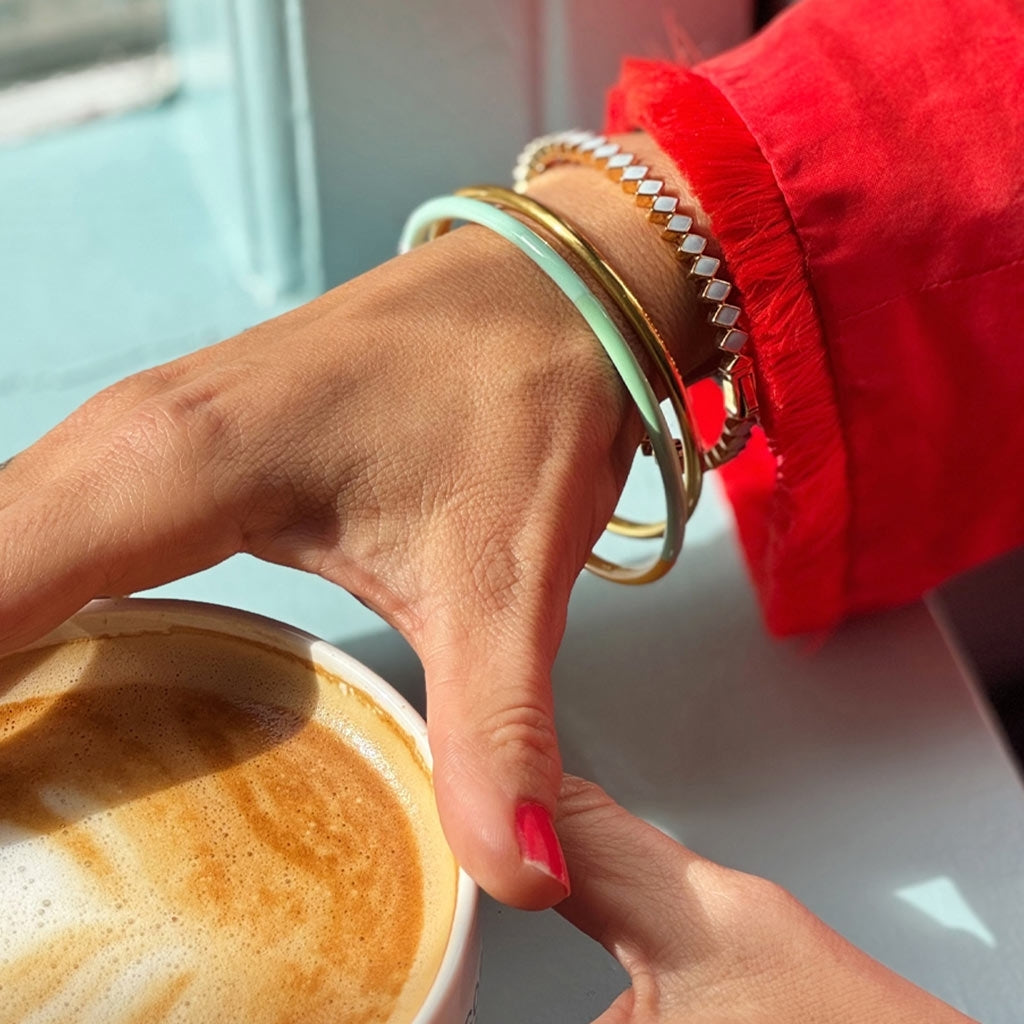 LULU Copenhagen Confetti Bangle - Forgyldt Bracelets Skyride Blue
