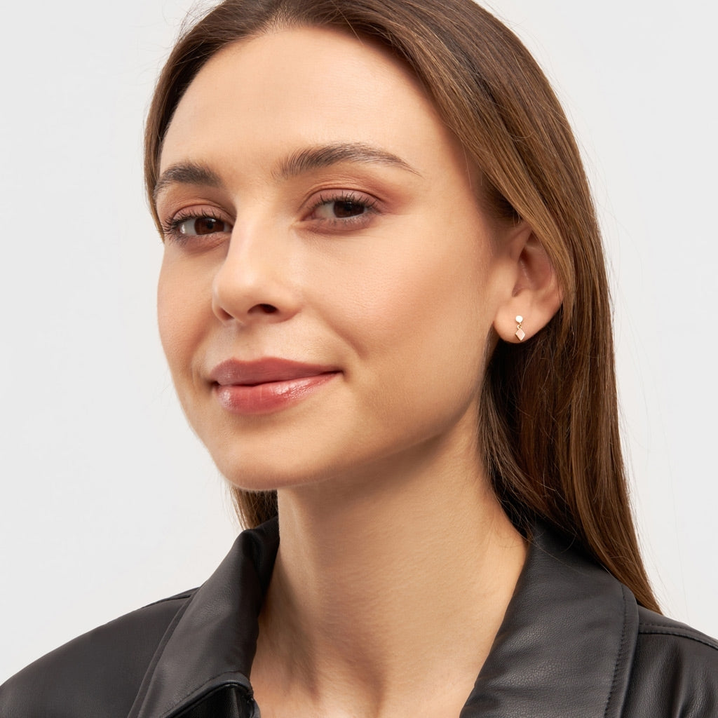 LULU Copenhagen Confetti Dangling ørering 1 stk forgyldt Ear stud, 1 pcs Burnt Coral