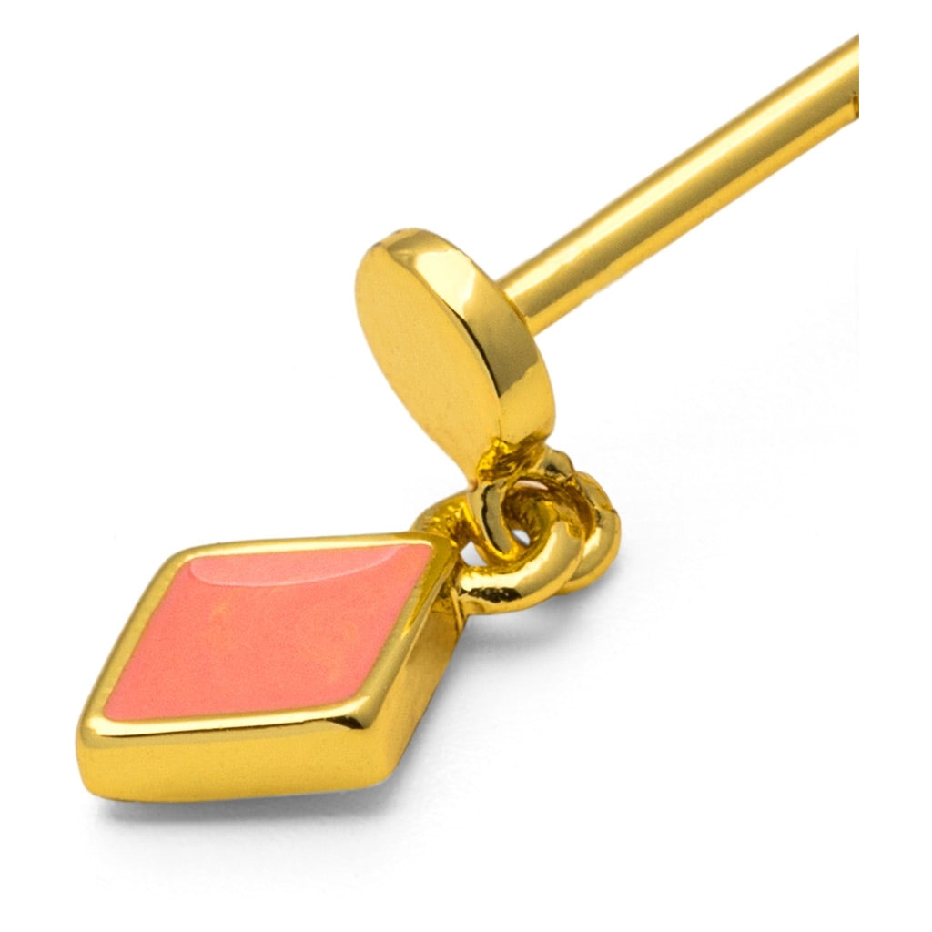 LULU Copenhagen Confetti Dangling ørering 1 stk forgyldt Ear stud, 1 pcs Burnt Coral