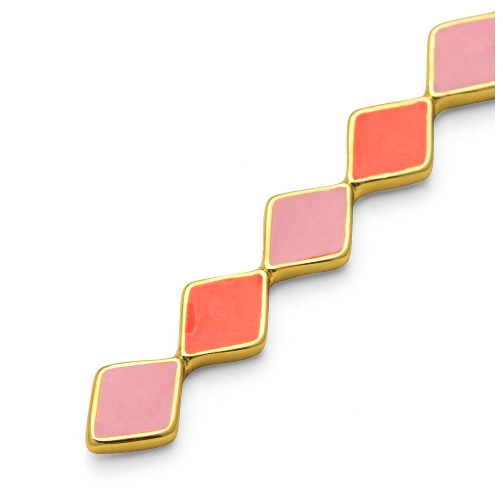 LULU Copenhagen Confetti Long ørering 1 stk forgyldt Ear stud, 1 pcs Orange Coral - Light Pink