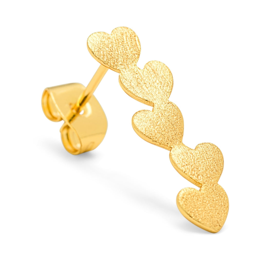 LULU Copenhagen Connected Hearts ørering 1 stk Ear stud, 1 pcs Forgyldt