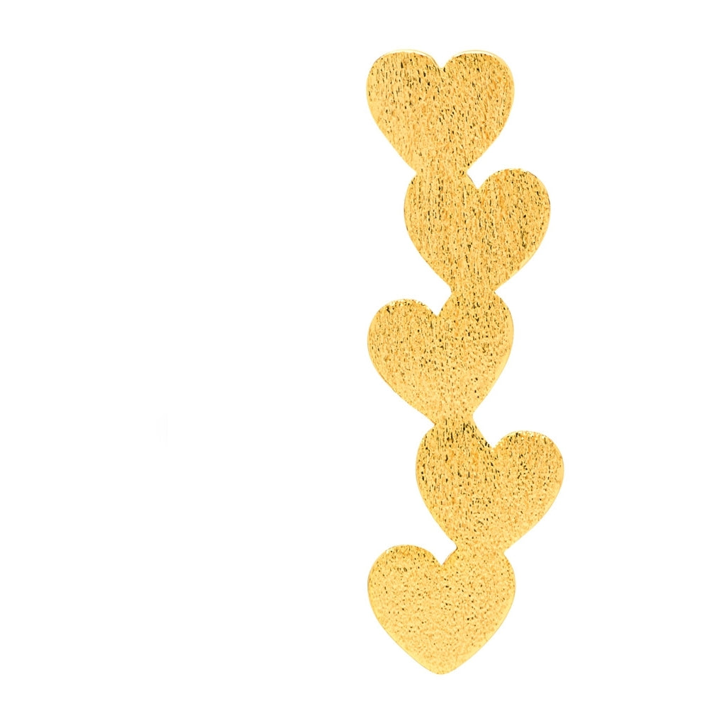 LULU Copenhagen Connected Hearts ørering 1 stk Ear stud, 1 pcs Forgyldt