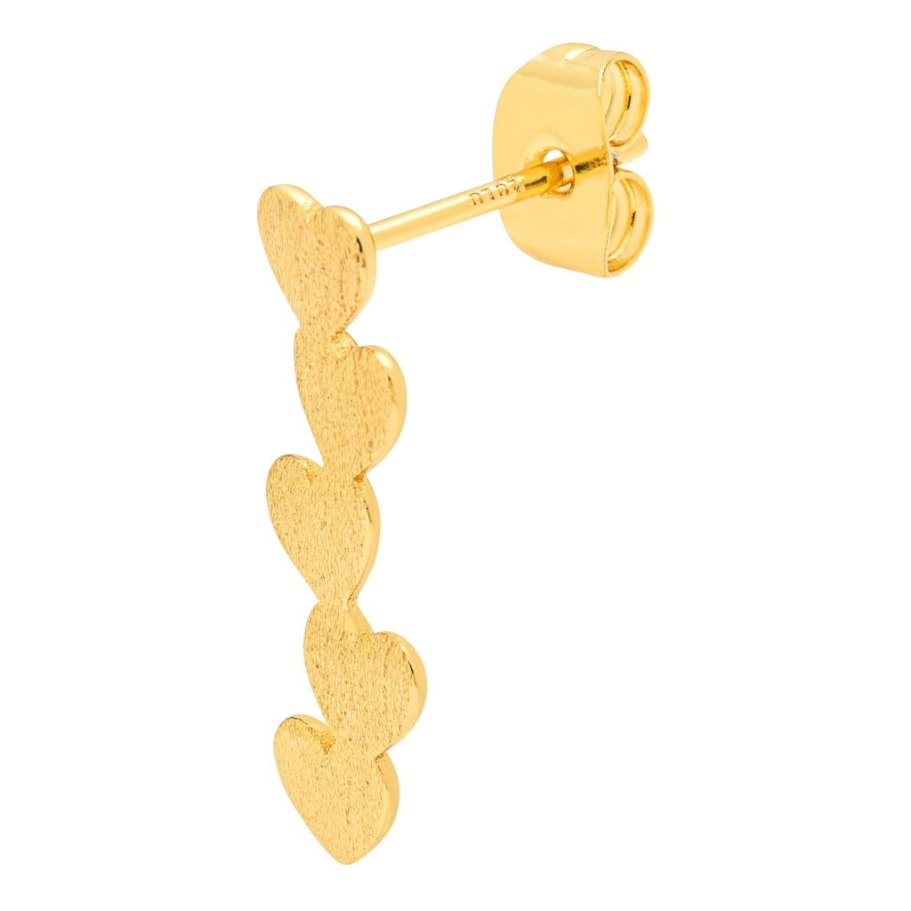 LULU Copenhagen Connected Hearts ørering 1 stk Ear stud, 1 pcs Forgyldt
