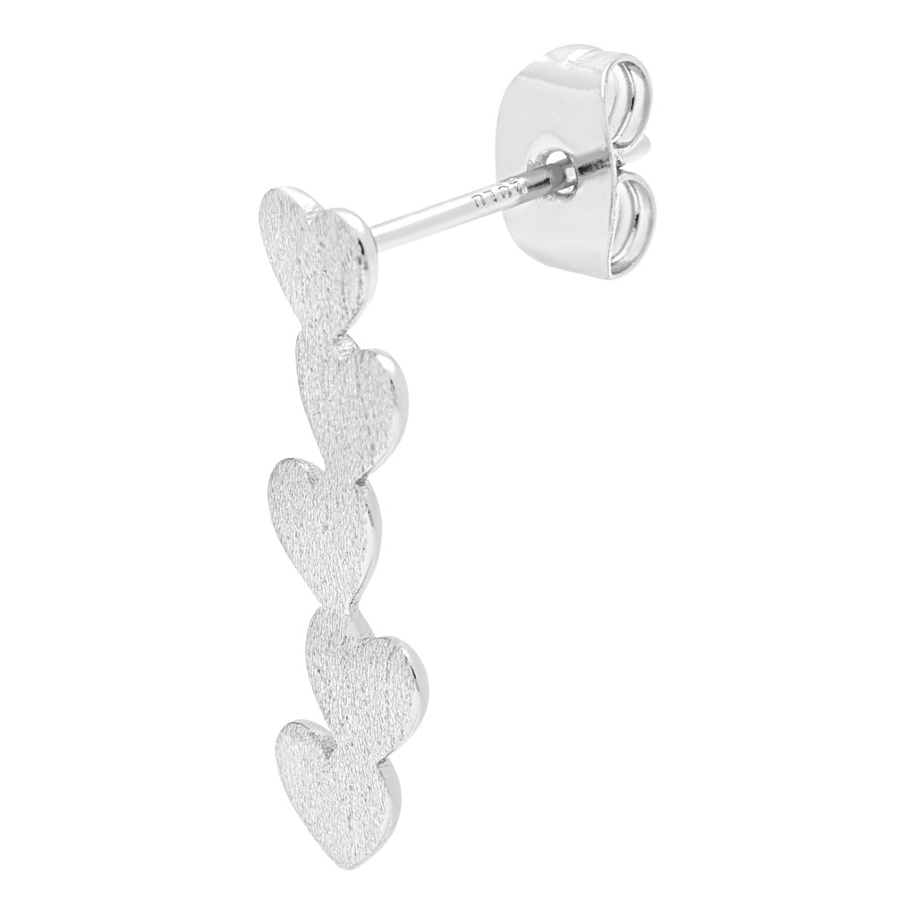 LULU Copenhagen Connected Hearts ørering 1 stk Ear stud, 1 pcs Silver Plated