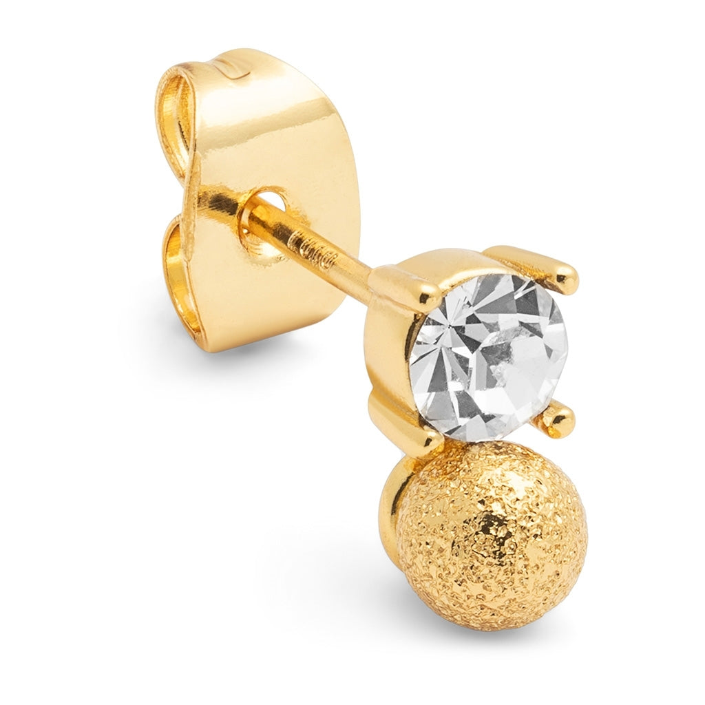 LULU Copenhagen Diamond Eye 1 stk Ear stud, 1 pcs Gold Plated/Crystal