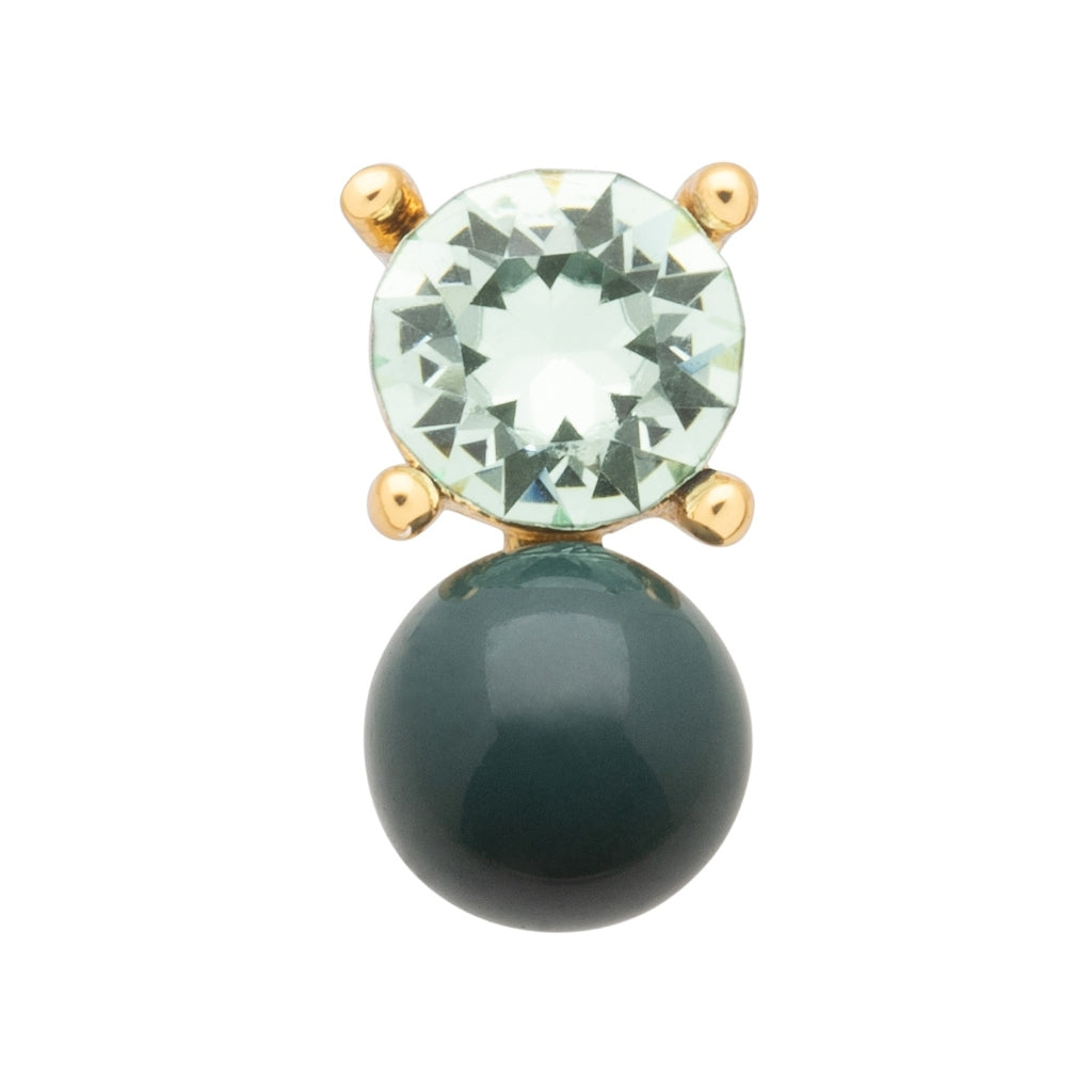 LULU Copenhagen Diamond Eye 1 stk Ear stud, 1 pcs North sea green/Chrysolite