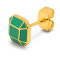 Diamond Large ørering 1 stk forgyldt - Lysegrøn