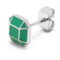 Diamond Large ørering 1 stk forsølvet - Lysegrøn