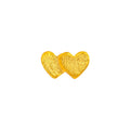 Domino Hearts 2 ørering 1 stk - Forgyldt