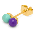 Double Color Ball ørering 1 stk - Deep Purple - Mint