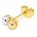 Double Color Ball ørering 1 stk - Gold-Silver