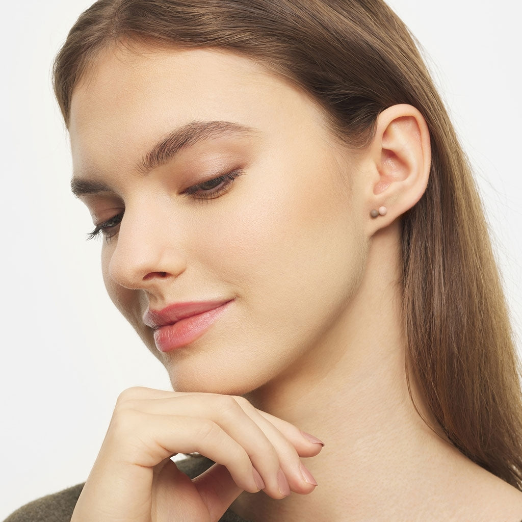 LULU Copenhagen Double Color Ball ørering 1 stk Ear stud, 1 pcs Mocha Mousse/Dusty Peach