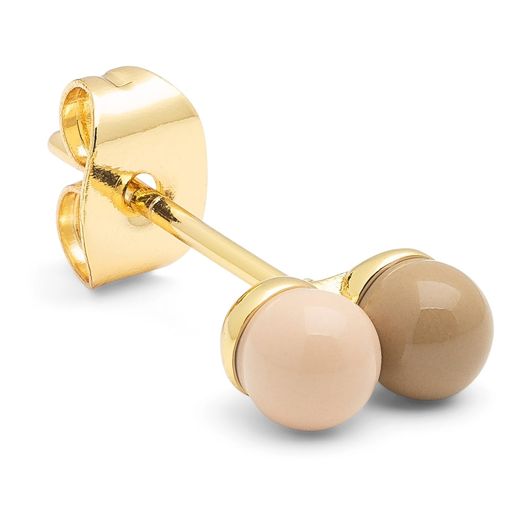 LULU Copenhagen Double Color Ball ørering 1 stk Ear stud, 1 pcs Mocha Mousse/Dusty Peach