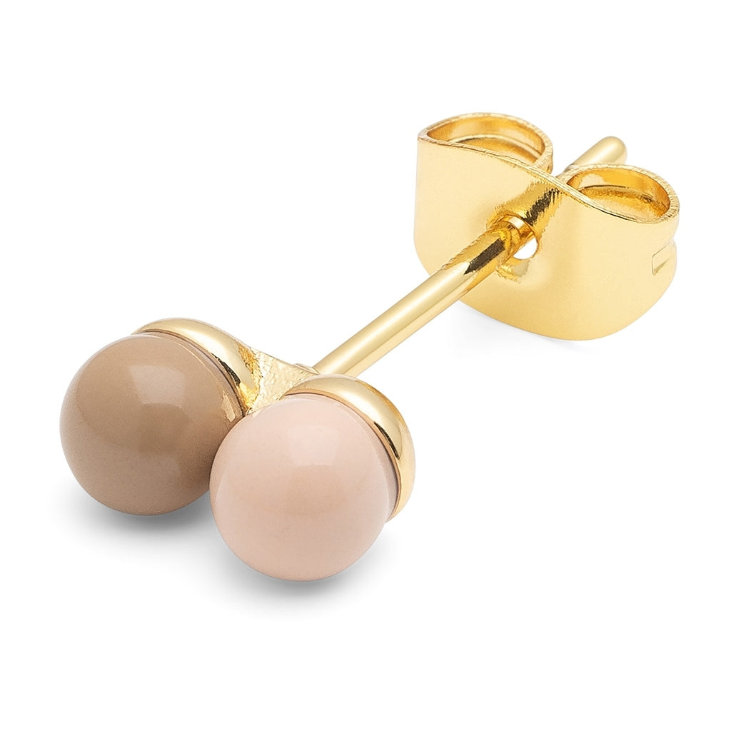 LULU Copenhagen Double Color Ball ørering 1 stk Ear stud, 1 pcs Mocha Mousse/Dusty Peach
