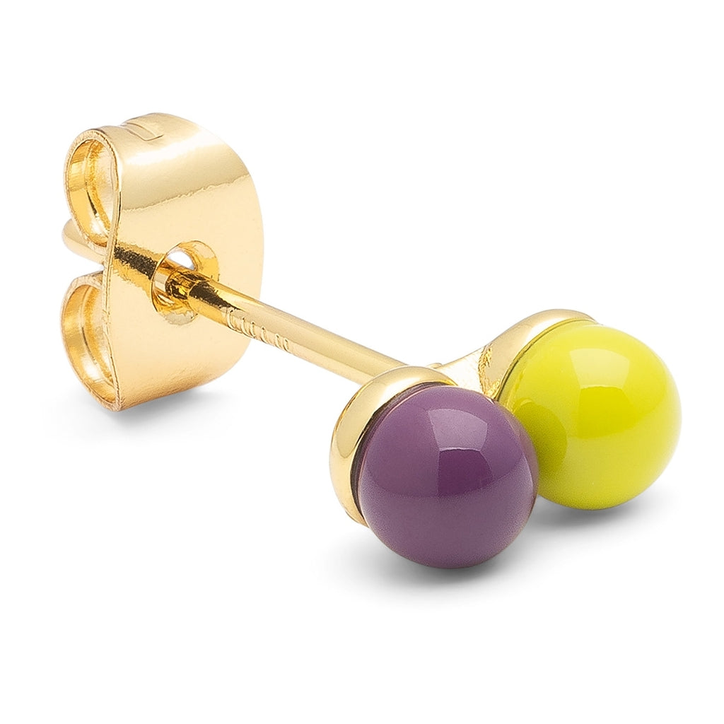 LULU Copenhagen Double Color Ball ørering 1 stk Ear stud, 1 pcs Wild Lime/Purple Harvest