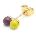 Double Color Ball ørering 1 stk - Wild Lime/Purple Harvest