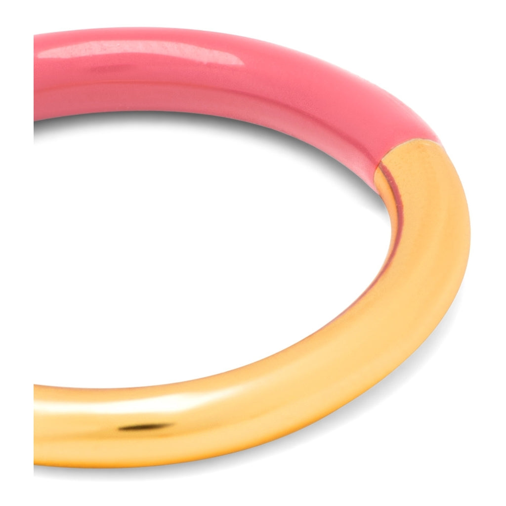 LULU Copenhagen Double Color Ring forgyldt Rings Gold/Coral Pink