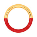 Double Color Ring forgyldt - Gold/Passion Red