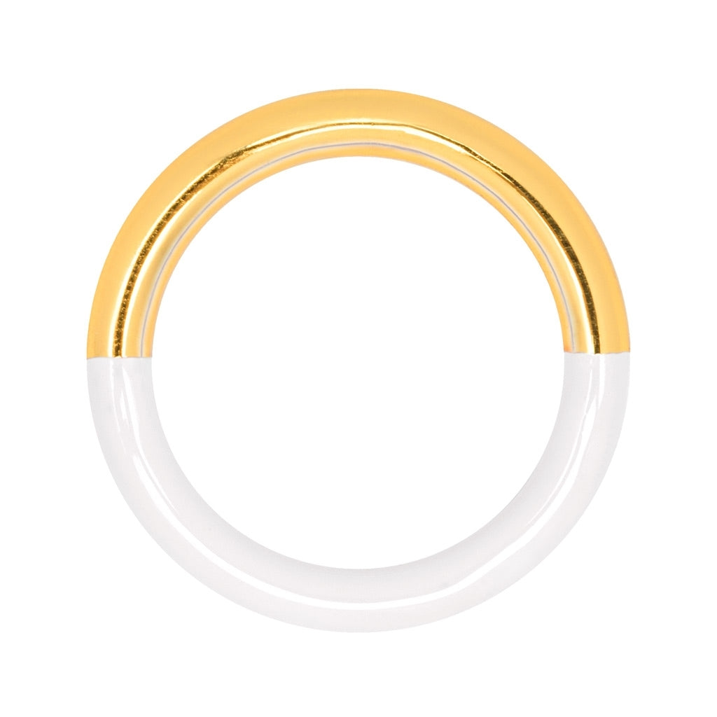 LULU Copenhagen Double Color Ring forgyldt Rings Gold/White