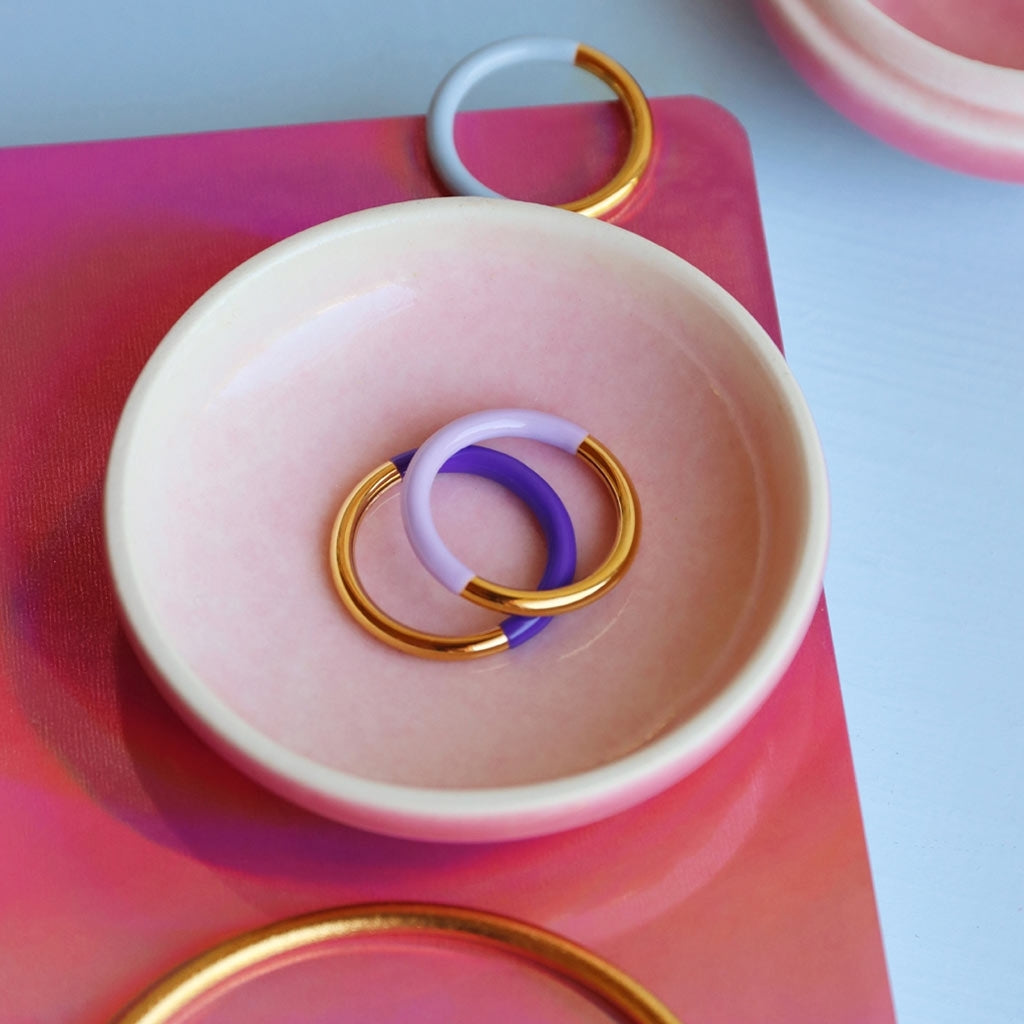 LULU Copenhagen Double Color Ring forgyldt Rings Lilla