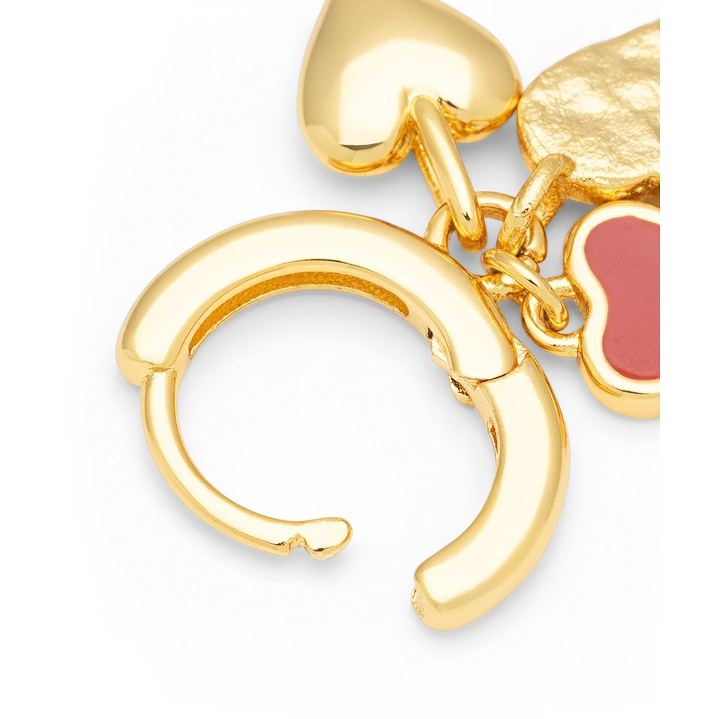 LULU Copenhagen Endless Love 1 stk - Forgyldt Ear stud, 1 pcs Passion Red