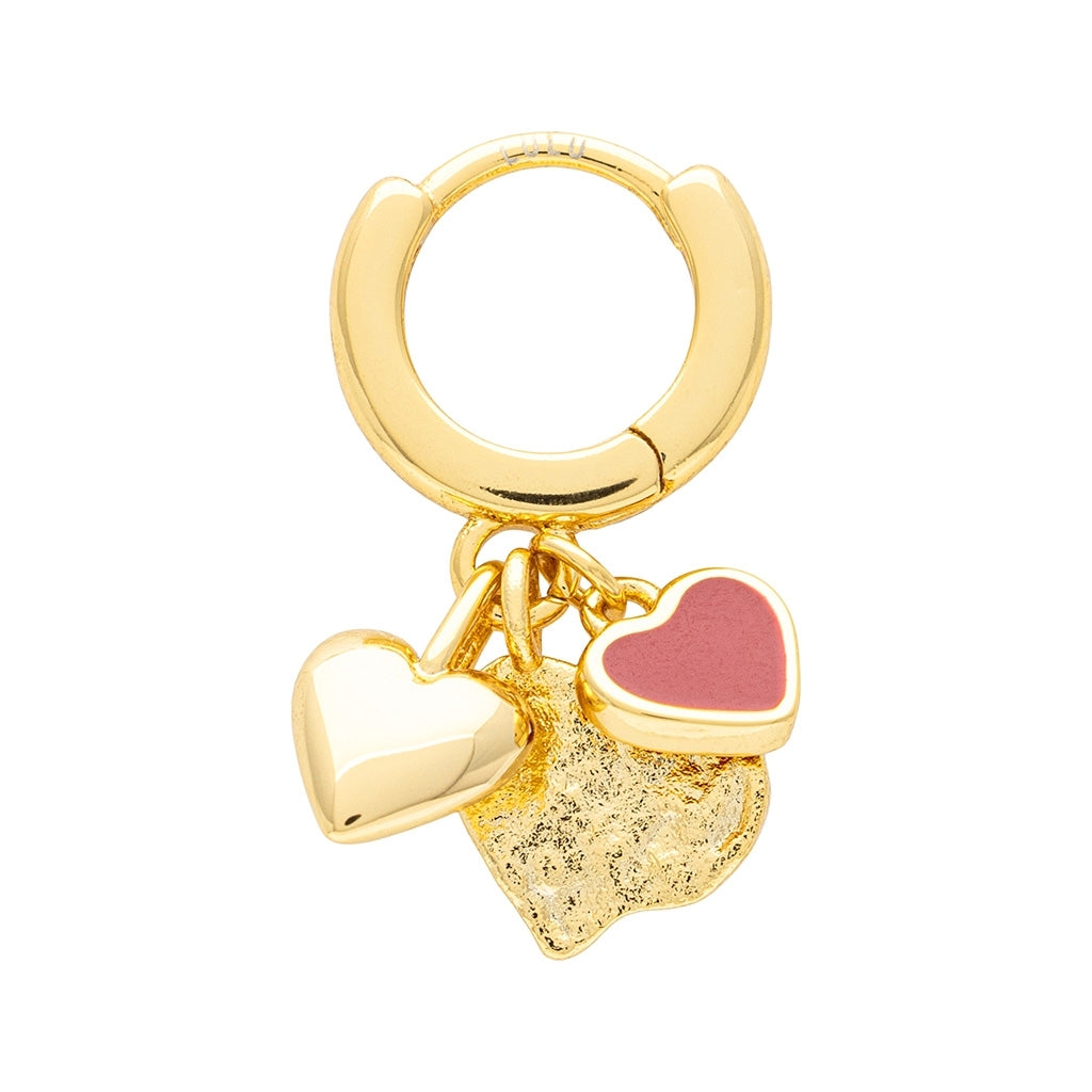 LULU Copenhagen Endless Love 1 stk - Forgyldt Ear stud, 1 pcs Passion Red