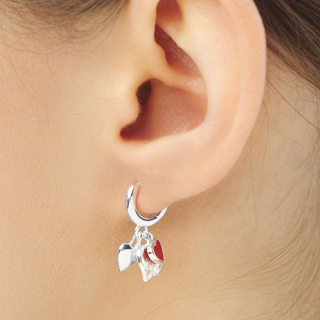 LULU Copenhagen Endless Love 1 stk - Forsølvet Ear stud, 1 pcs Passion Red