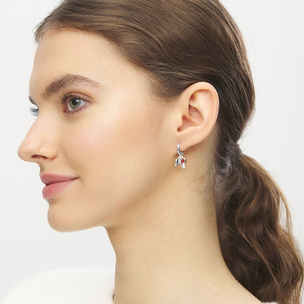 LULU Copenhagen Endless Love 1 stk - Forsølvet Ear stud, 1 pcs Passion Red
