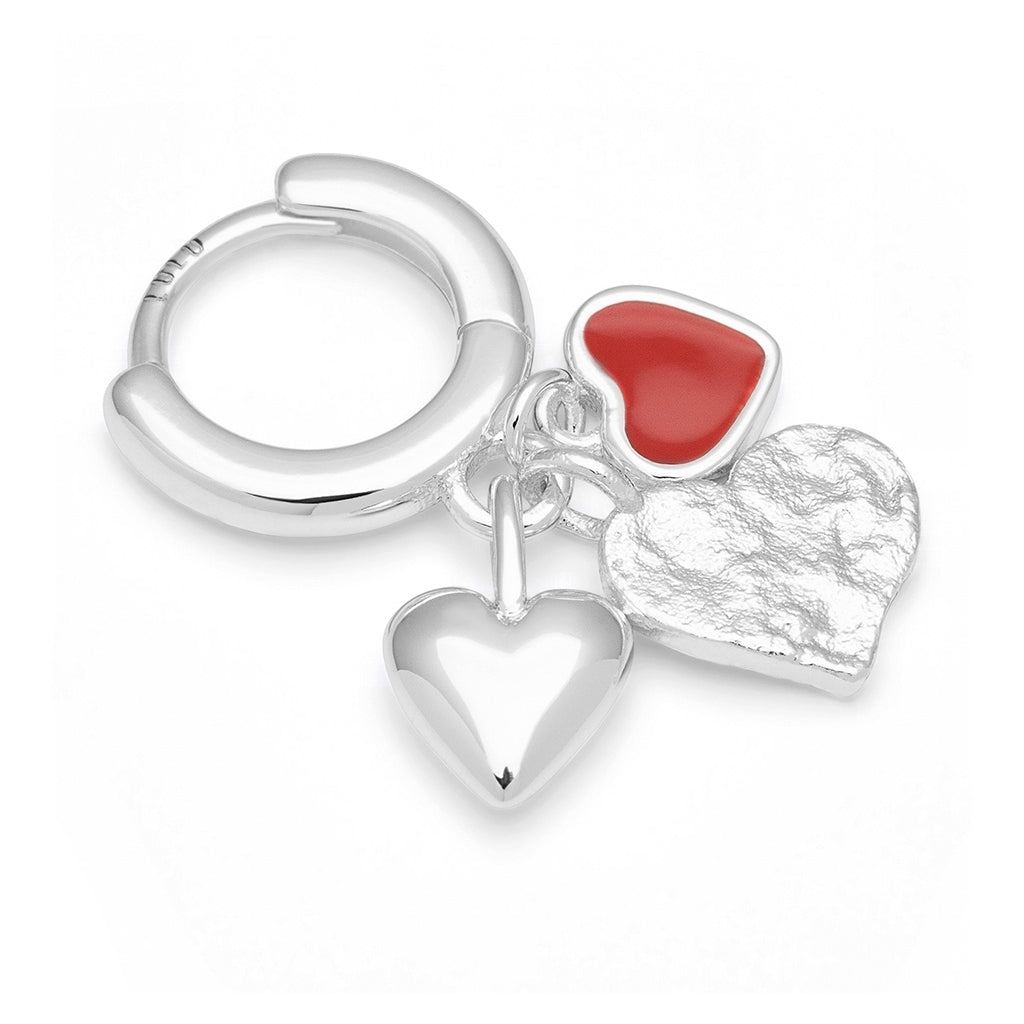 LULU Copenhagen Endless Love 1 stk - Forsølvet Ear stud, 1 pcs Passion Red