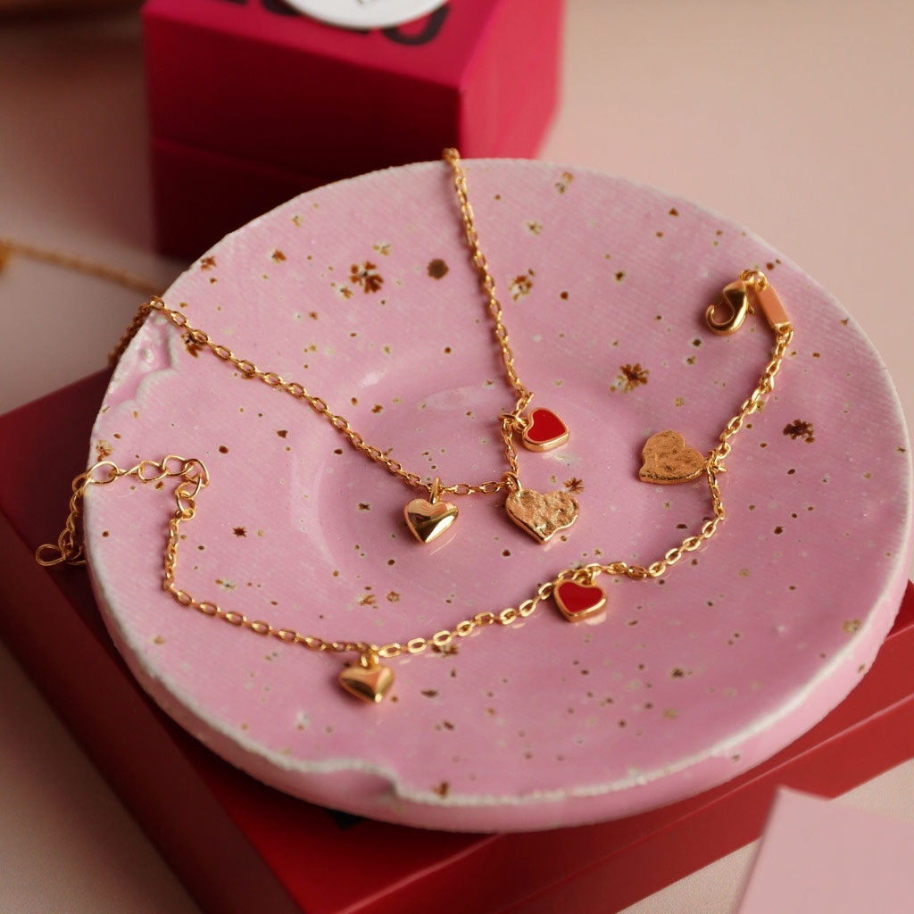 LULU Copenhagen Endless Love Armbånd - Forgyldt Bracelets Passion Red