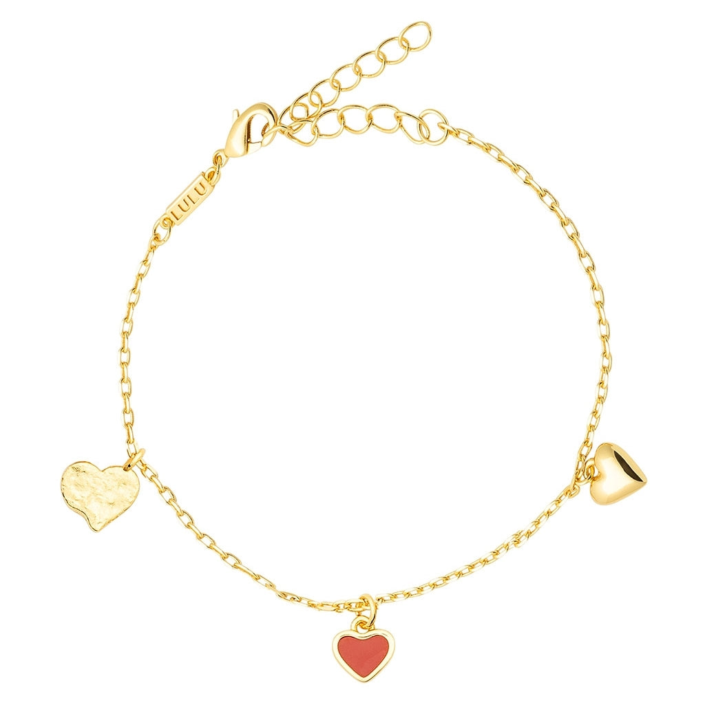 LULU Copenhagen Endless Love Armbånd - Forgyldt Bracelets Passion Red