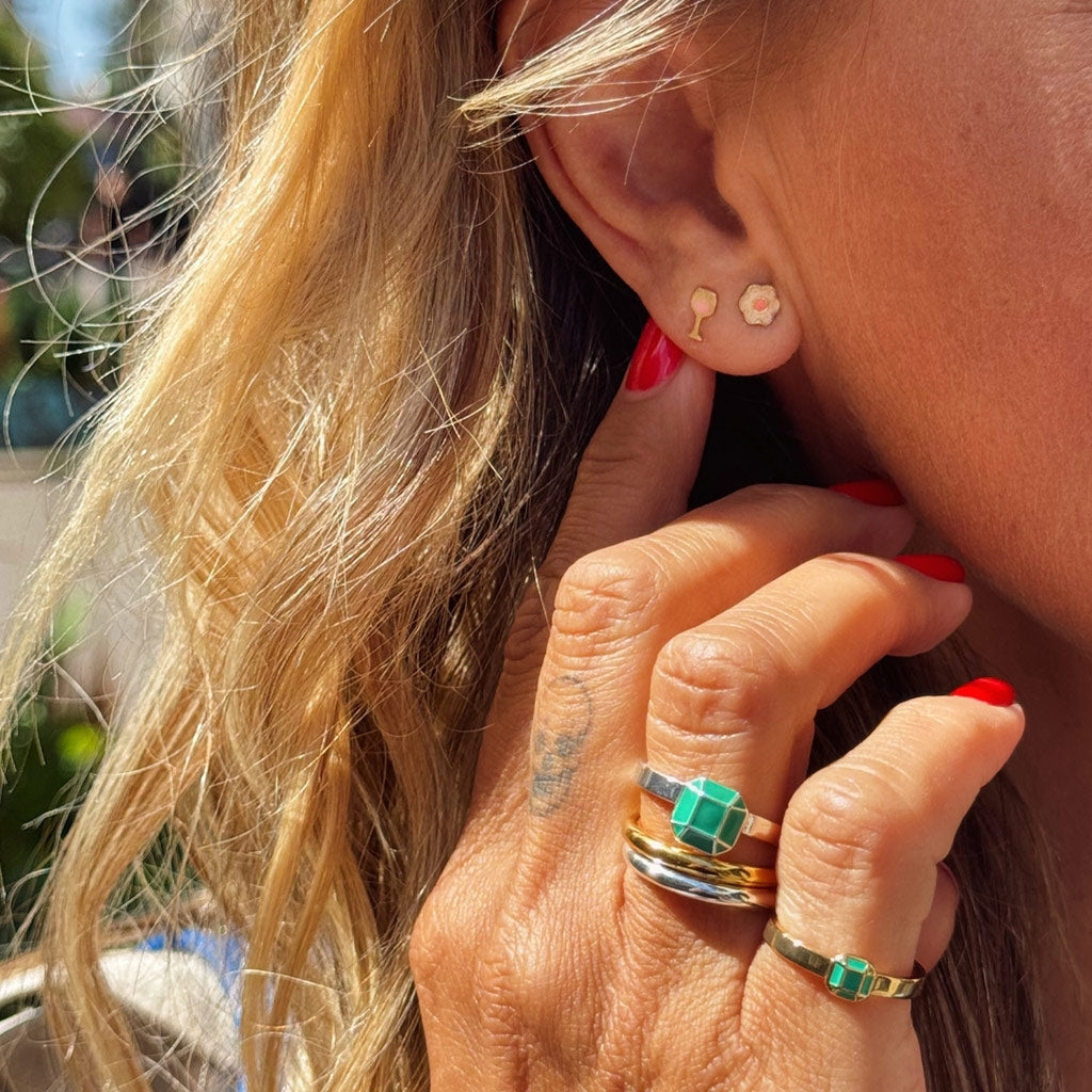 LULU Copenhagen Friday Rosé ørering 1 stk Ear stud, 1 pcs Forgyldt