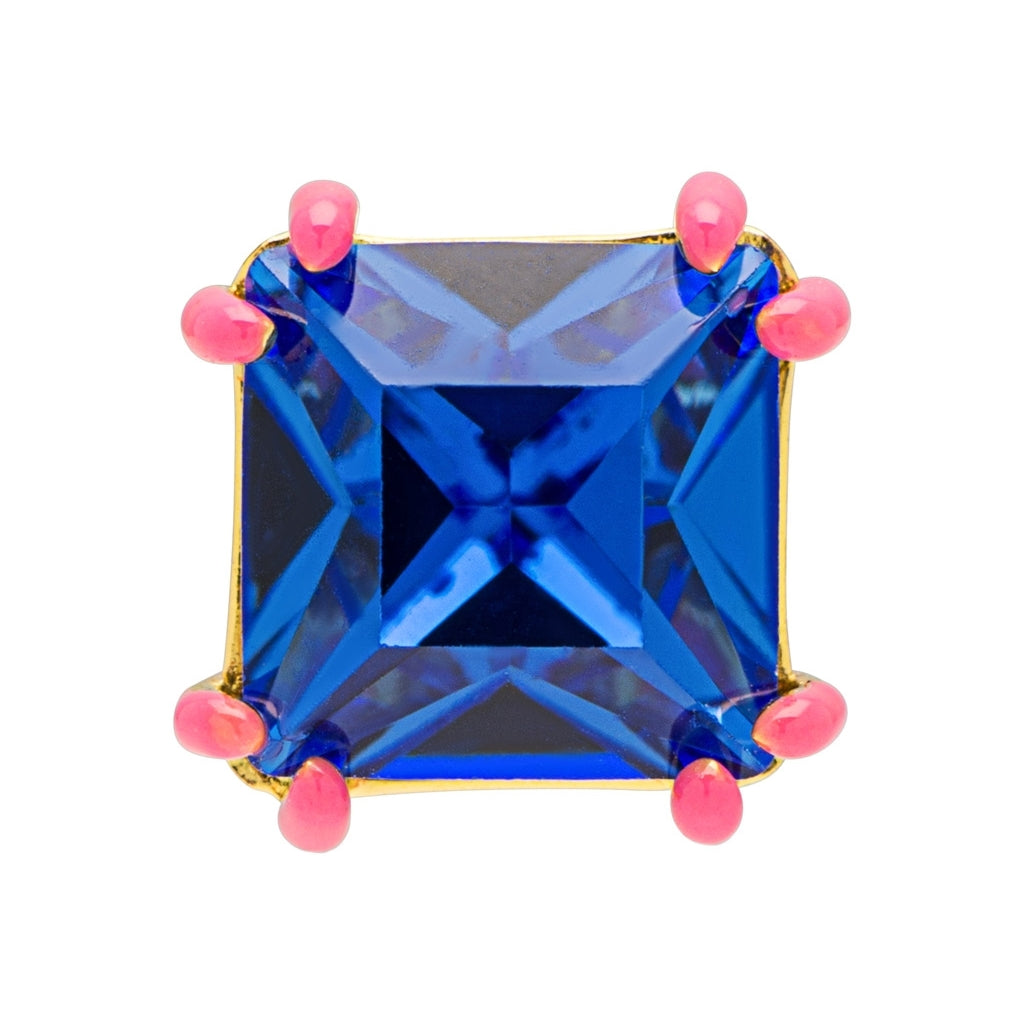 LULU Copenhagen Gala Crystal Bling ørering 1 stk Ear stud, 1 pcs Capri Blue/Pink