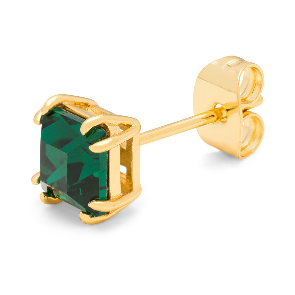 LULU Copenhagen Gala Crystal Bling ørering 1 stk Ear stud, 1 pcs Emerald/Gold Plated